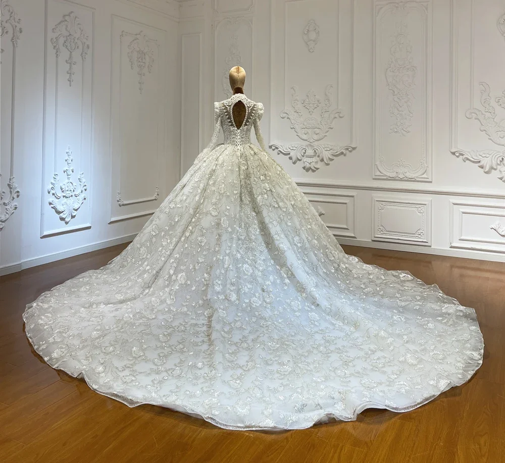 Customized High Neckline Wedding Gown Elegant Bridal Dress for Brides Amanda Novias Official image 2