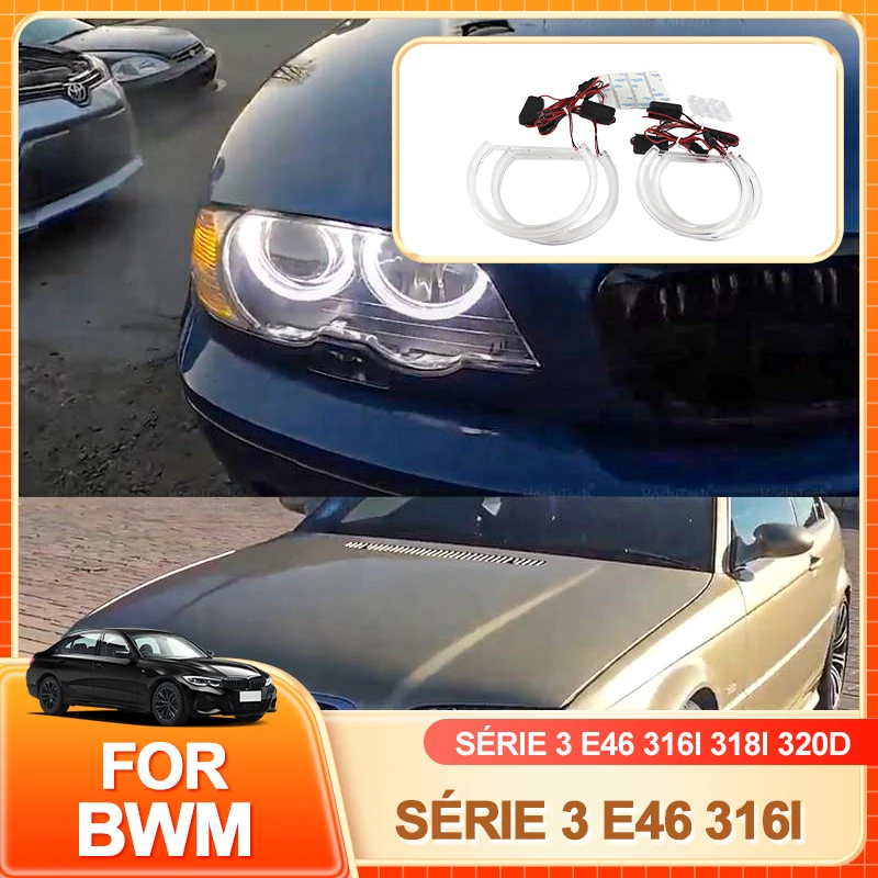 

Для BMW 3 серии E46 316i 318i 320d 320i 323i 328i 330i 325xi 330d Crystal White LED Angel Eye Kit Daytime Ru Подстаканники