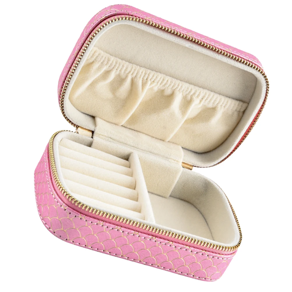 

High end Portable Pink Box Small Scale Pattern Hot Stamping Travel ganizer for Women Lightweight Compact Storage Case for Rings