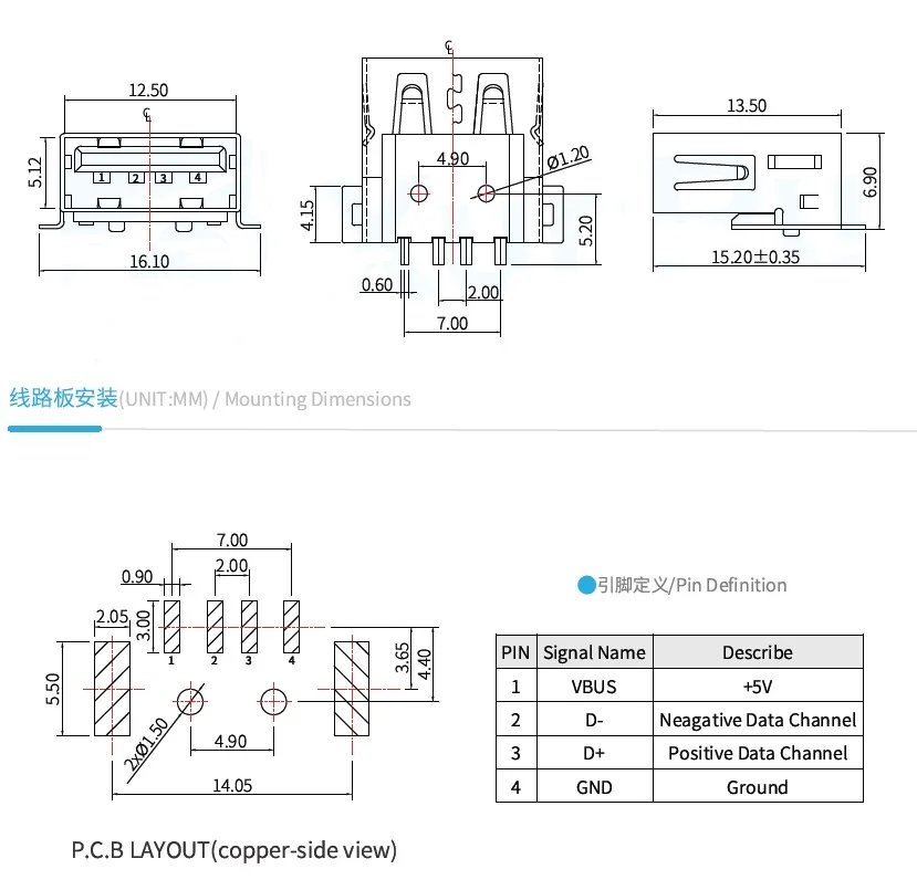 10 шт./Usb-234-Acy Usb-234-Bcw USB-разъем