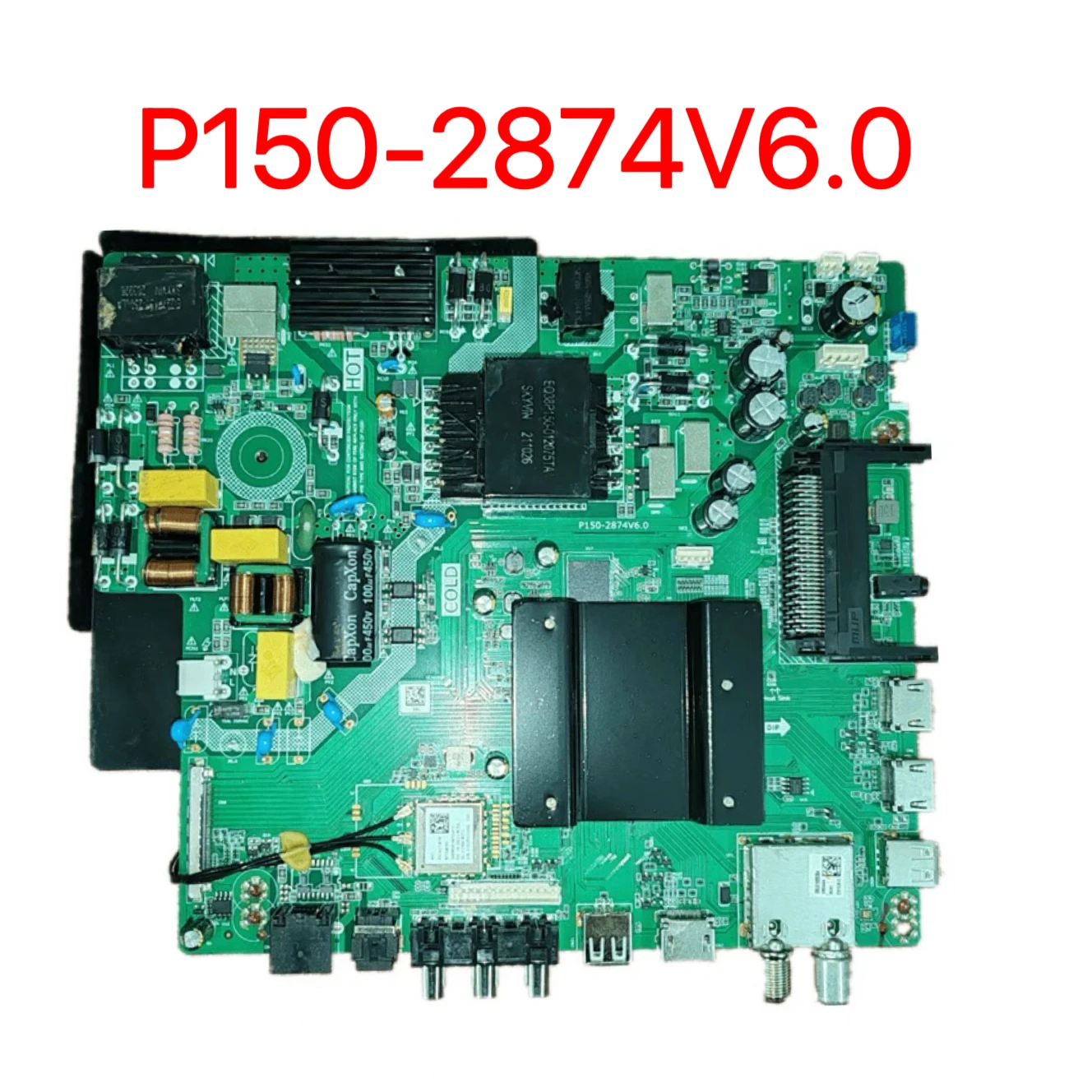 

P150-2874V6.0 4K WiFi сетевая материнская плата для телевизора 4 ядра 1,5G + 8G 180v -- 200v 480ma работает хорошо