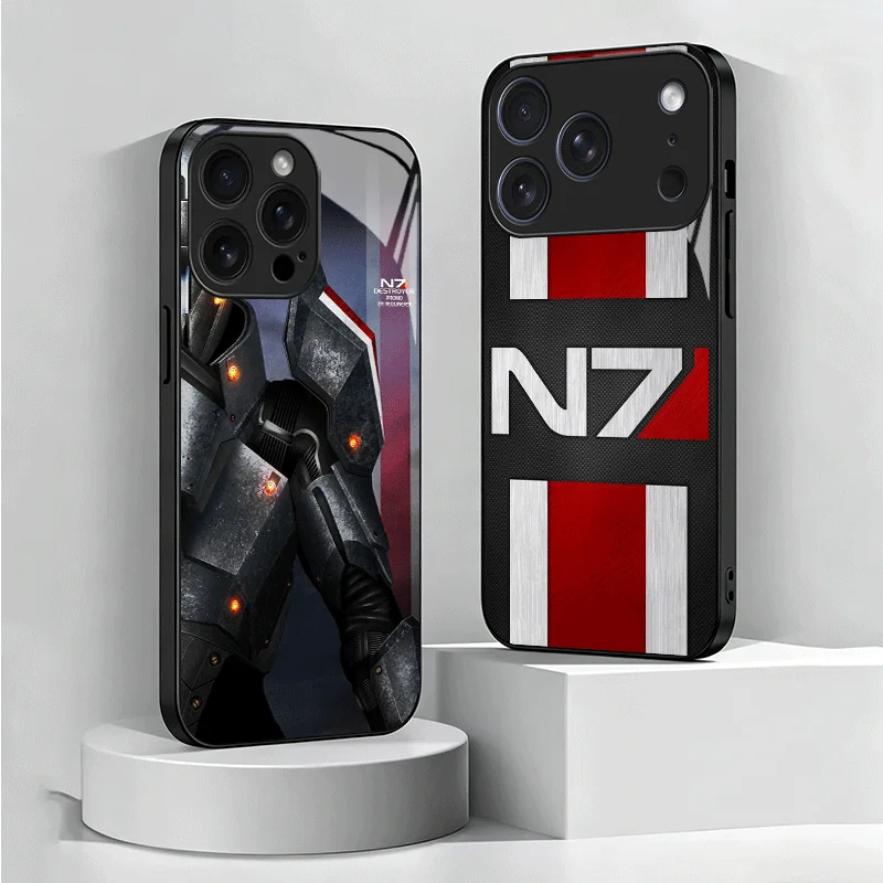 N7 Mass Effect Tempered Glass Phone Case for Samsung Galaxy A17 A16 A15 A14 A13 A57 A56 A55 A54 A53 A37 A36 A35 A34 A33 A26 A25