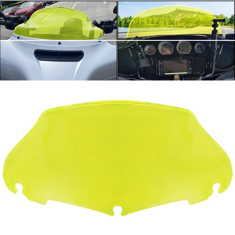 

Motorcycle 9'' Wave Windshield Fairing Green Windscreen Cover For Harley Road Glide Ultra FLTRU CVO Custom FLTR FLTRX 14-23