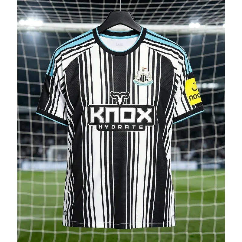Men/Kid Football Jersey The Magpies Newcastle 26/27 Black White Soccer Uniform, Game Day Fan Streetwear Style Short Sleeve Shirt