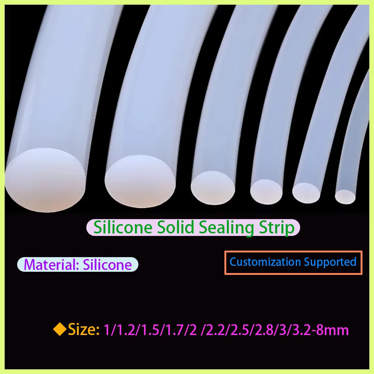 

O-type high-temperature waterproof 1/1.2/1.5/1.7/2-8mm white circular solid silicone rod decorative sealing strip