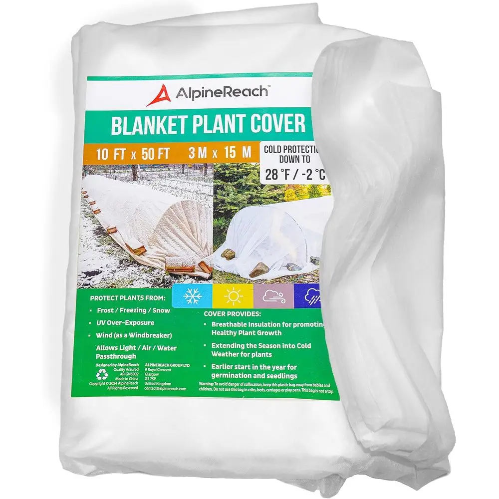 

AineReach Plant Covers rost & Sun Protection 10 x 50 t - Thick 1.2 oz/yd² reeze Blanket to Low 28 ° Temperatures loating Row, Ga