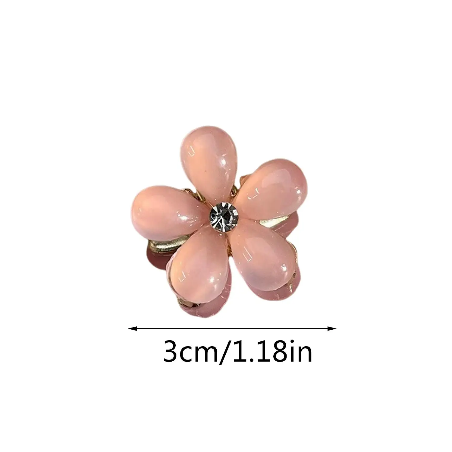 4Pcs Small Gradient Resin Flower Crystal Hair Claw Clips Mini Sweet Clip Fashion Barrettes Hair Accessories For Women Girls