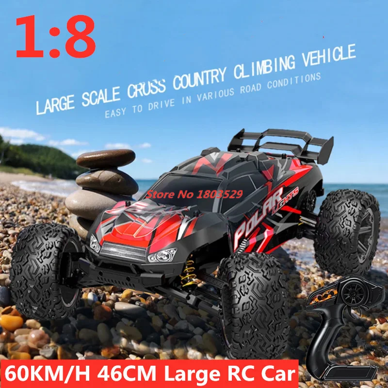 

2.4G 4WD 60KM/H 1:8 Off-road High-speed RC Racing Car 6KG Waterproof Steering Gear Super Shock Absorber Large RC Vehhide Kid Toy