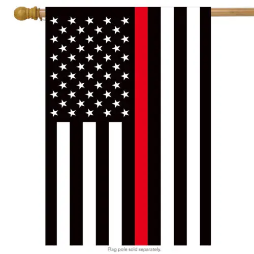 Thin Red Line House Flag Firefighter Patriotic 28