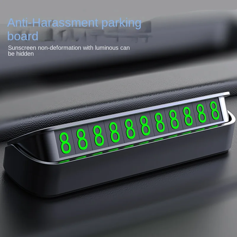 Car Temporary Parking Card Phone Number Car Phone Holder Luminous Telephone Number Plate Car Park Car-styling Accessories