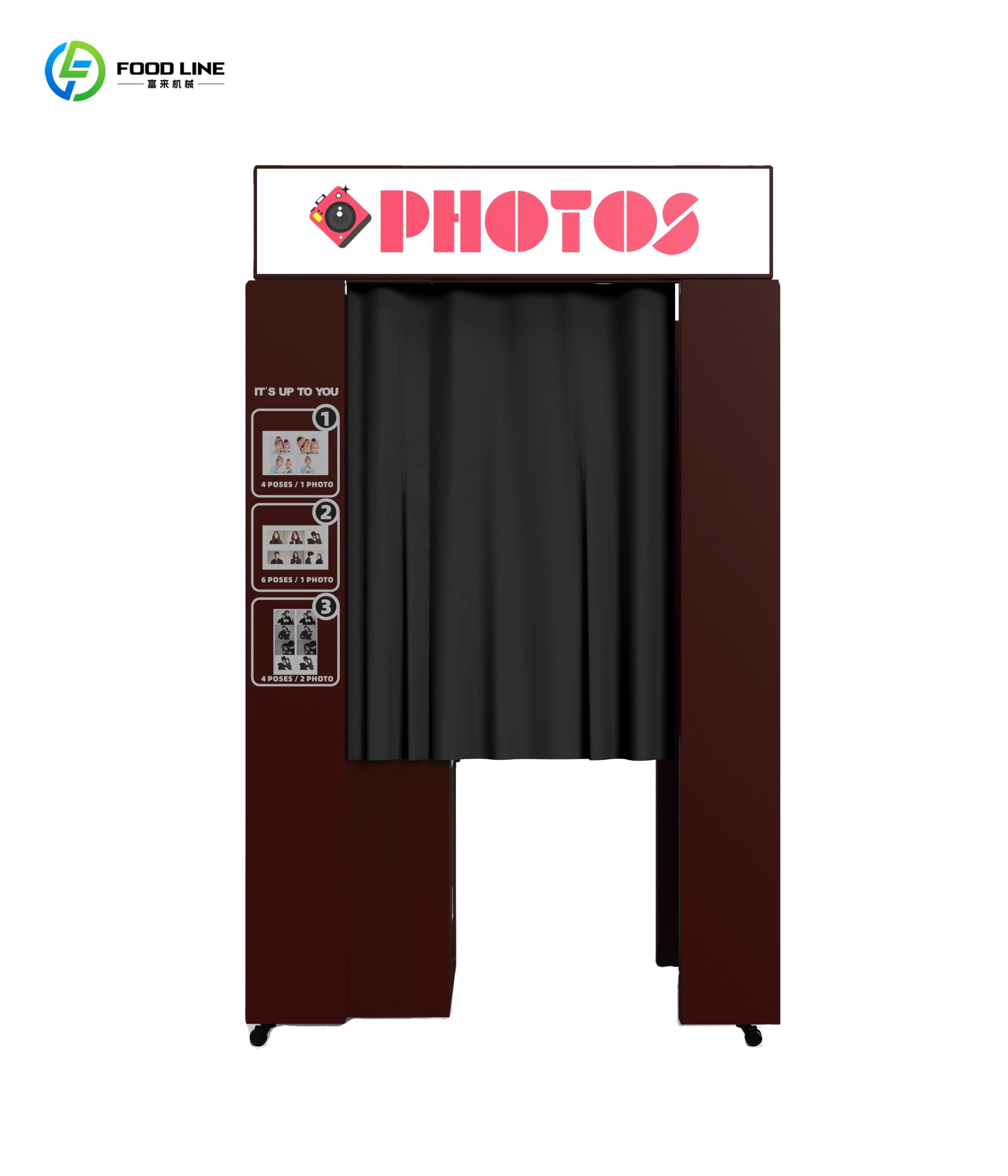 Customized Customizable Retro Self-service Photo Booth Luxury Hardware Shell Touch Screen Multi-payment for Photo Shooting