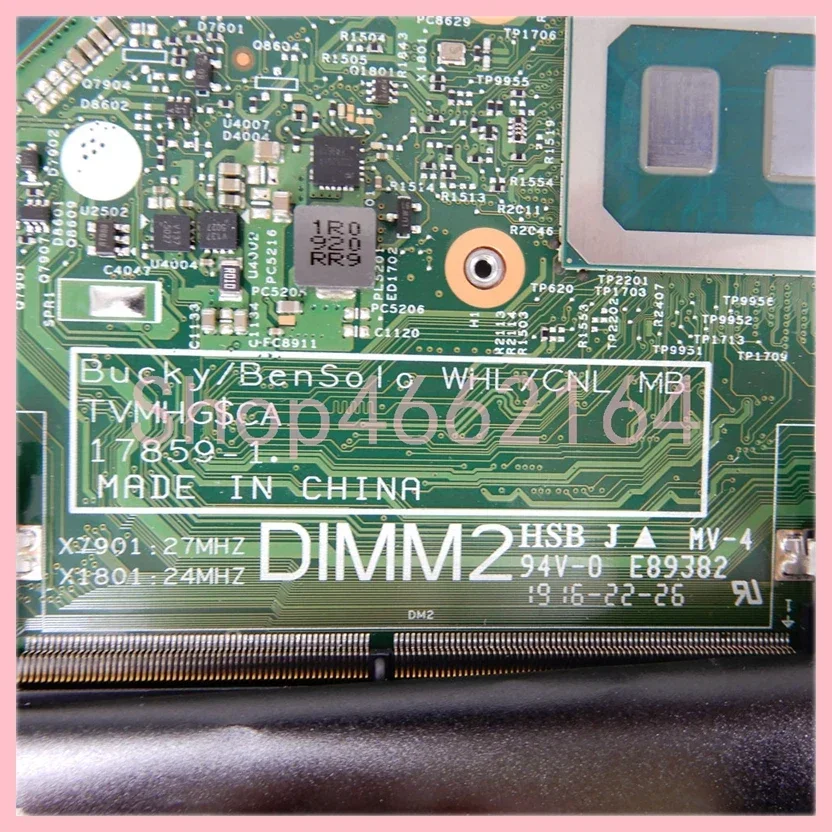 Imagem -06 - Laptop Motherboard para Dell Inspiron 178591 i3 i5 I78th Cpu de 10ª Geração Uma pm Mainboard 5482 5480 5580 5582