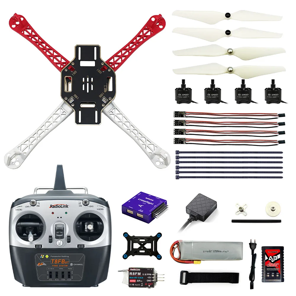 Radiolink F450 Drone Quadcopter ARF RTF with Crossflight Flight Controller+GPS TS100+Transmitter receiver  with everything tuned