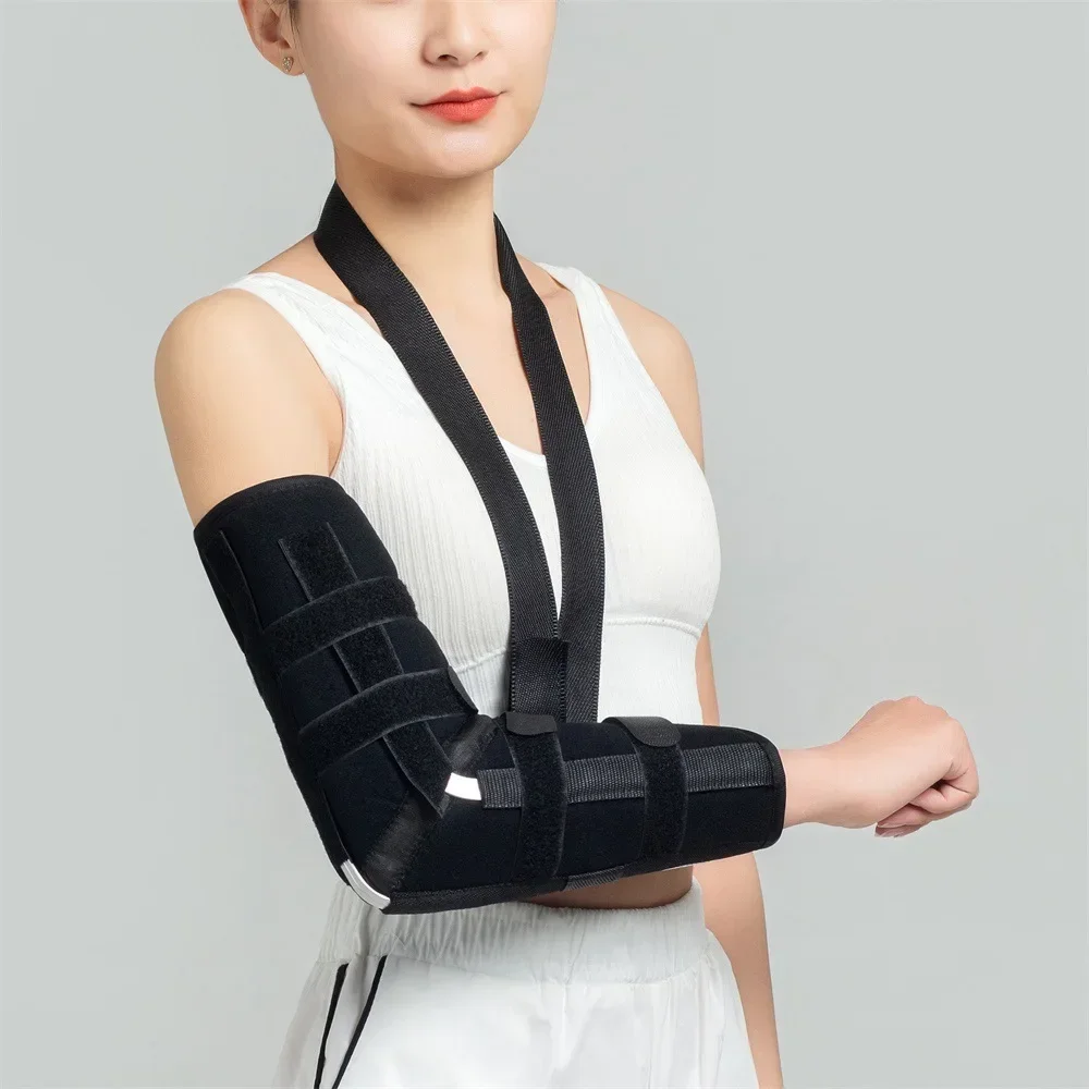 

Upper Limb Fixed Breathable Elbow Joint Arm Elbow Adult Forearm Recovery Arm Splint Support Adjustable Sponge Elbow Brace Strap