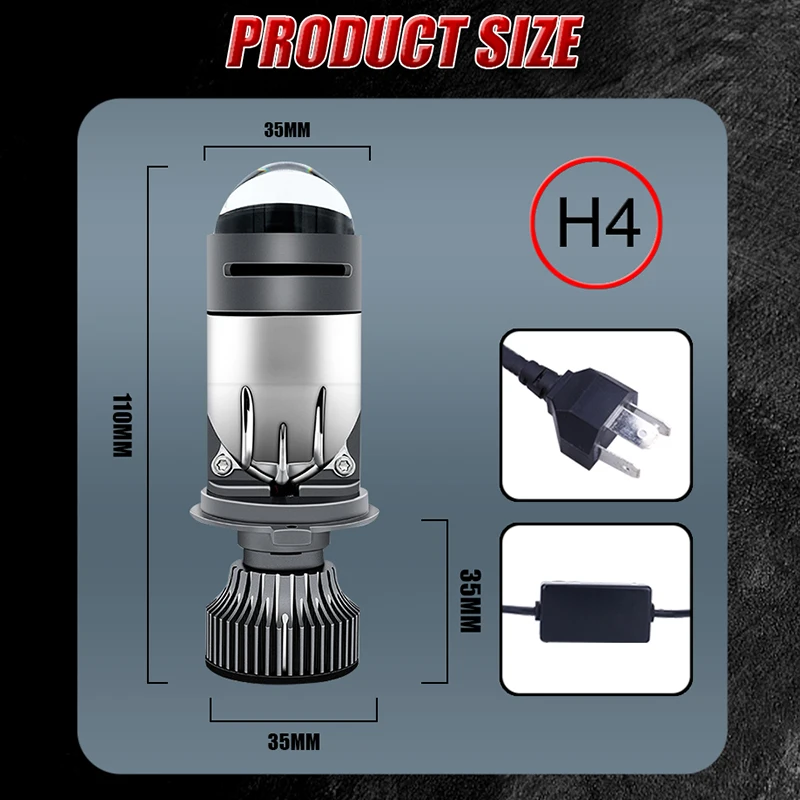 توربو مروحة H4 LED المصابيح الأمامية سيارة H4 جهاز عرض صغير عدسة 6000K السوبر مشرق 20000LM مرحبا لو شعاع لمبة LED أضواء سيارة ضوء مصباح #6