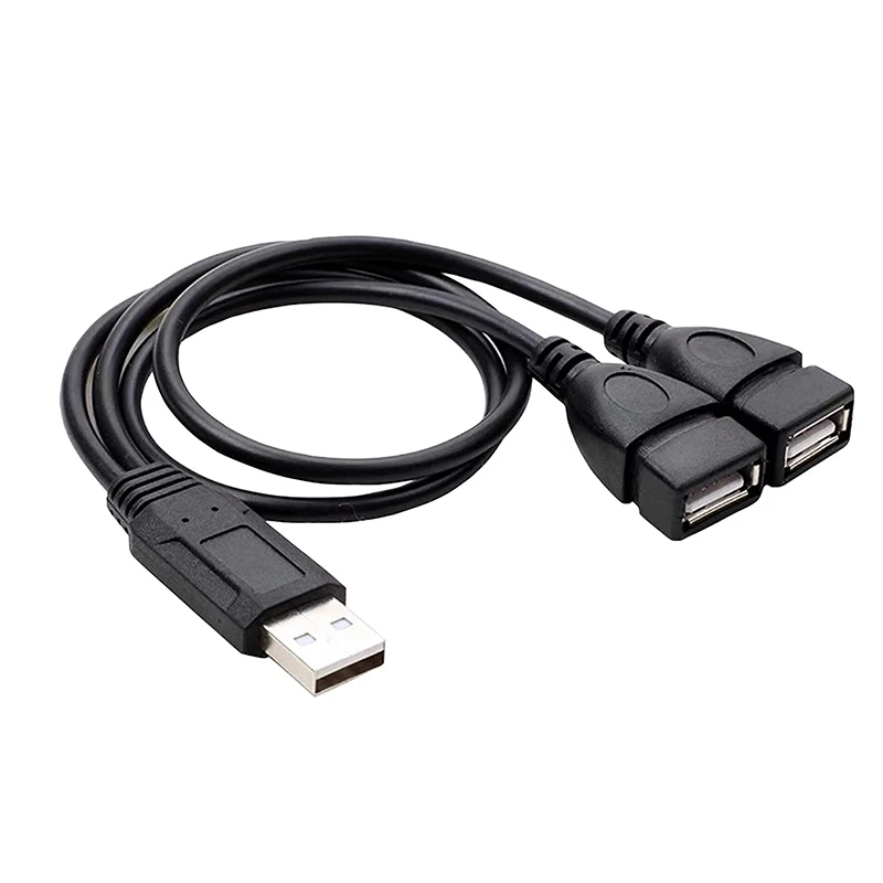 USB A 2.0 Splitter Cable Male A to Female A Cable One To Two Y Type USB-A Male Charger Cable for Android Samsung Tablet Laptops