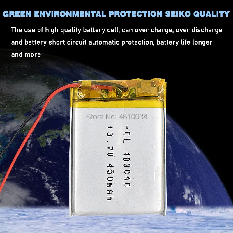 بوليمر بطارية 450mah 3.7V 403040 Li-Po بطارية قابلة للشحن MP3 مكبرات الصوت ل DVD لتحديد المواقع MP4 ساعة ذكية هاتف محمول