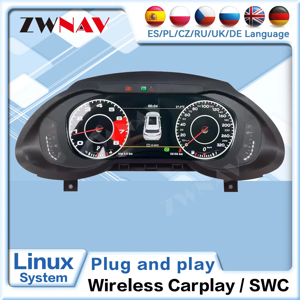 

12,3-дюймовый цифровой приборной панели для Audi Q5 A4L 2010-2018, виртуальный ЖК-дисплей, приборная панель, кабина, спидометр, датчик Plug-play