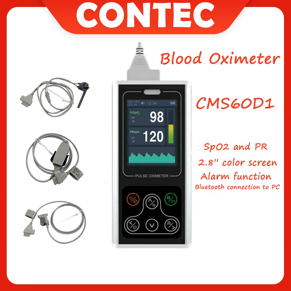 CMS60D1 Handheld Pulse Oximeter Neonate Child Adult Pulse Oximeter SpO2 PR Meter Protable Heart Rate Monitor