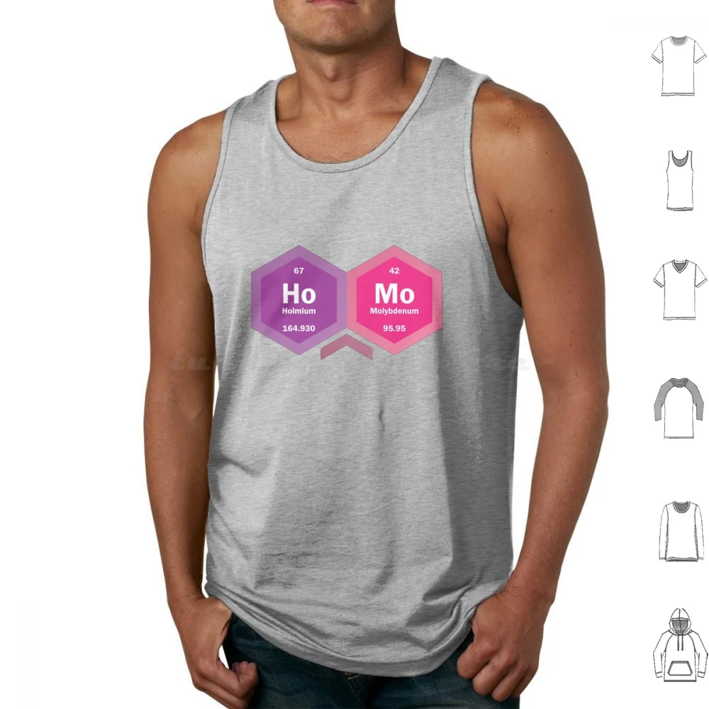 Ho Mo [ Periodic Table ] Tank Tops Print Cotton Ho Mo Homo Holmium Molybdenum Periodic Table Hex Hexagon Typography