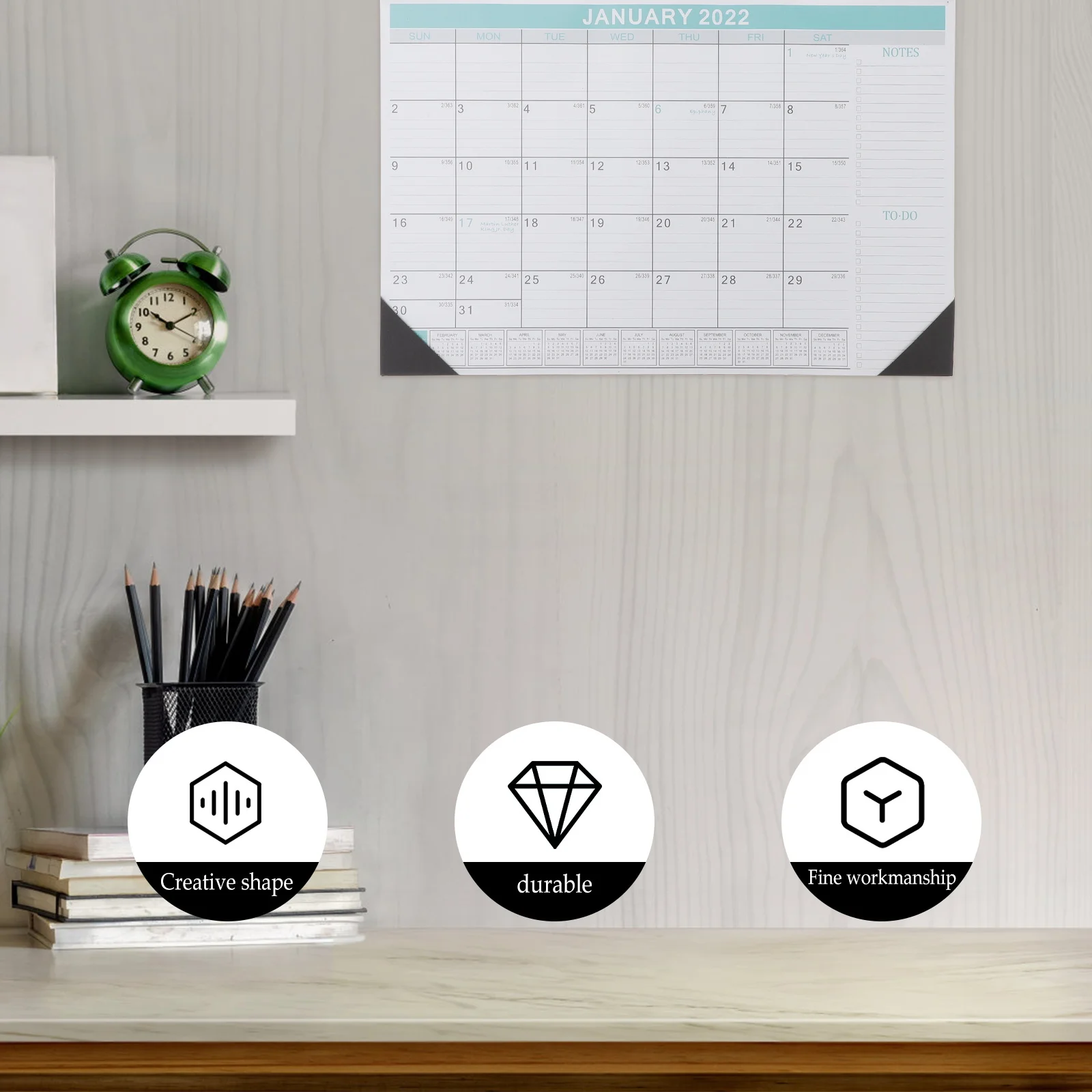 1pc 2022 Wall Hanging Schedule Plan Note Calendar Simple Office Home Use English Indoor Wall Calendar Printing Product