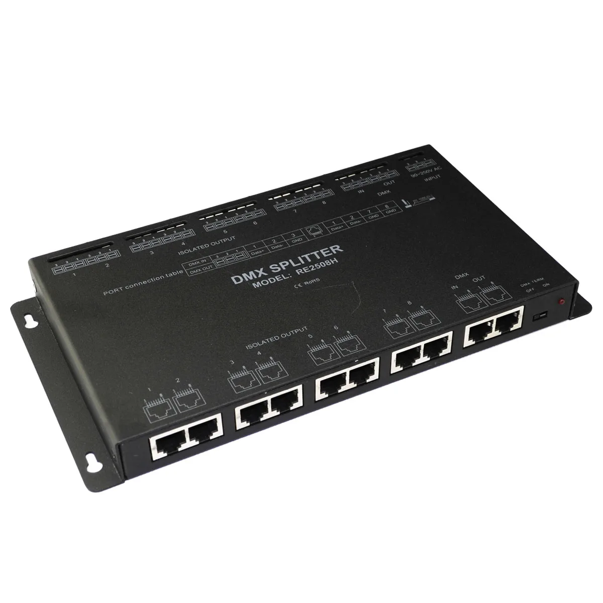 way dmx divisor dmx512 repetidor amplificador de sinal dmx a modelo re2508h 8 01