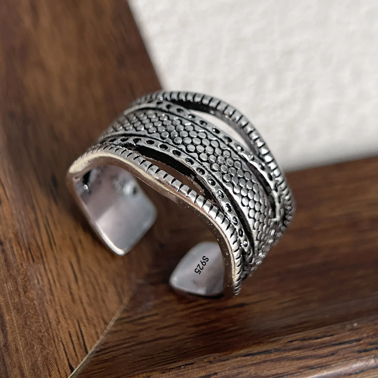 

925 Sterling Silver Rings for Women Couple Minimalist Handmade Vintage Double Layered Ring Fine Jewelry Gift Prevent Allergy