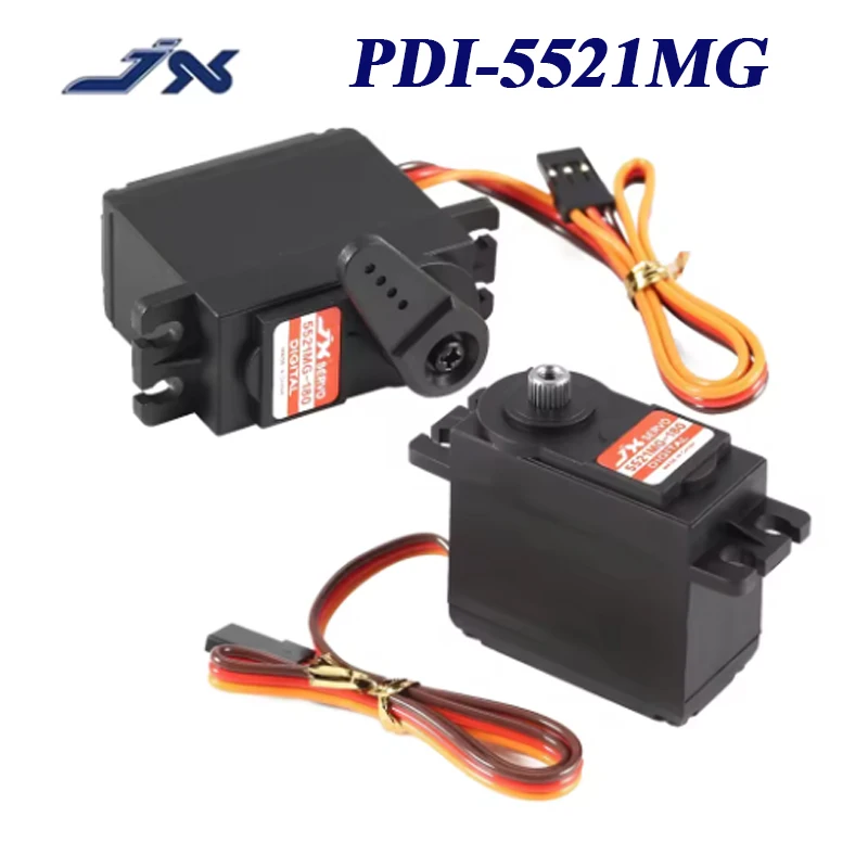 JX Servo PDI-5521MG 4.8-6V 20KG Engrenagem de metal de alta precisão Servo padrão digital 180 graus para carro RC helicóptero barco avião