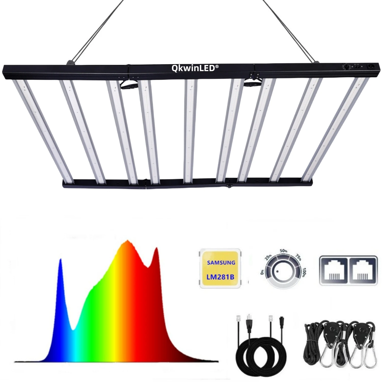 Imagem -05 - Qkwin-led Grow Light Bar Samsung 301b 720w 110cm Transporte da Gota