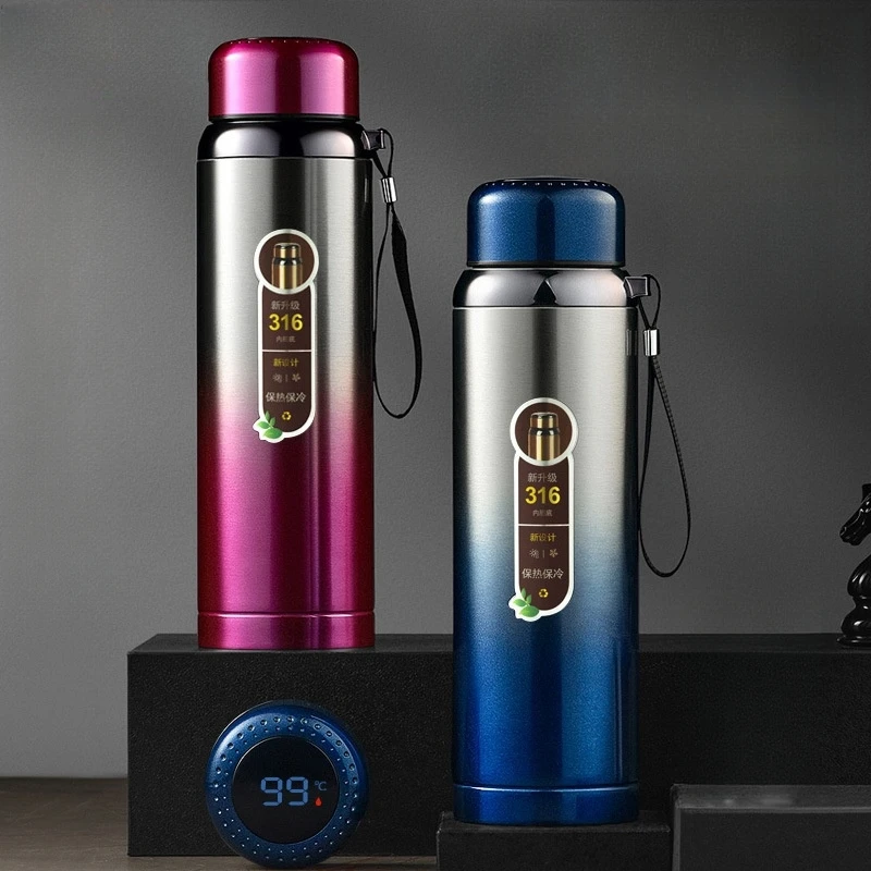 

SUS316 Water Bottle Stainless Steel Vacuum Flask Large Capacity Thermos Cup LED Temperature Display Flask Thermos