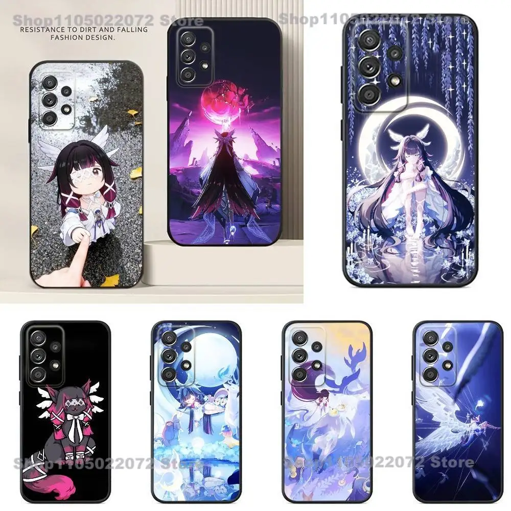 Black soft silicone case Phone Case For Samsung S24,21,22,23,30,Ultra,20,Plus,Note,10,9 G-Genshin I-Impact C-Columbina