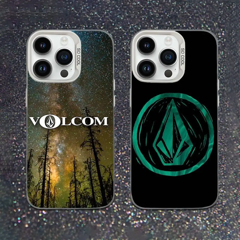 

Luxury V-Volcom-ES Style Phone Case For iPhone 16,15,14,13,12,11,Mini,Pro,XS,SE,MAX White Matte Shockproof Cover