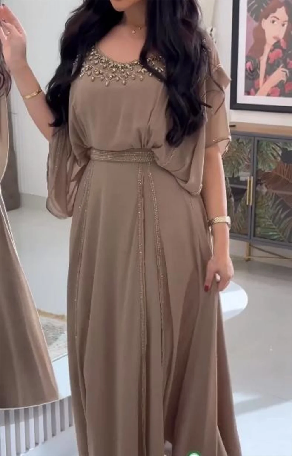 Es retro exquisites Juwel a-Linie Perlen Chiffon formelle Gelegenheit Kleid vtido fta vtidos de fita para mujer – Detail 3