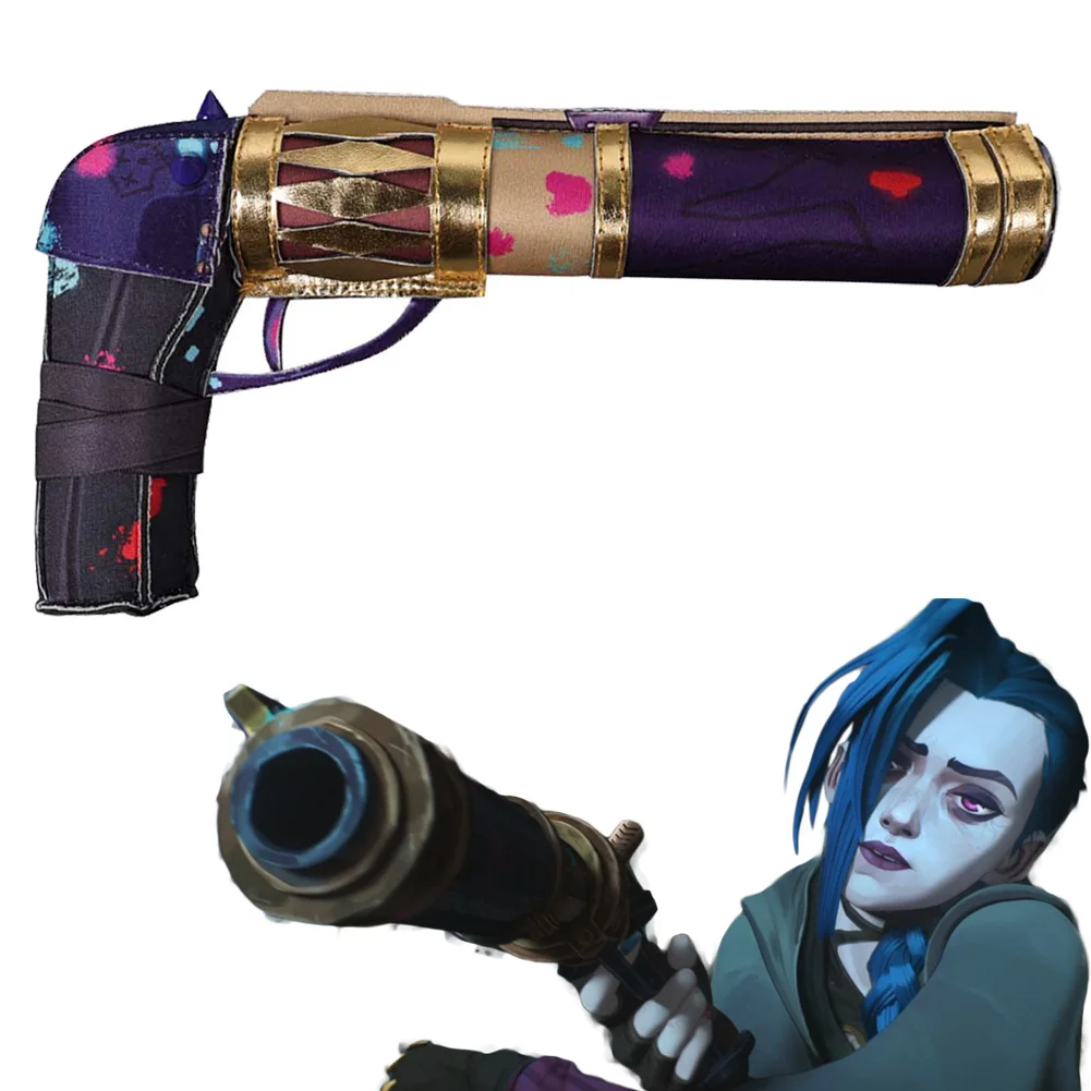 Arcane Jinx Cosplay Vinger Covers Wapens Rekwisieten Spel LOL Hoed Pruik Nep Nagels Maskers Kostuum Accessoires Halloween Rollenspel