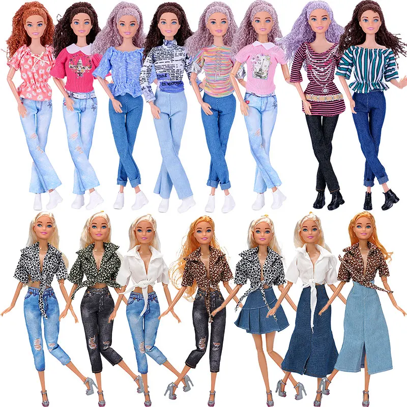 Clothes For Baby doll Girl Dress Blouse Pants Jeans Fashion Outfit Casual Wear Shirt Skirt Clothes For Doll Accessories kids Toy