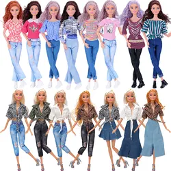 Clothes For Barbie Girl Dress Blouse Pants Jeans Fashion Outfit Casual Wear Skirt Clothes For Barbie Doll Accessories kids Toy