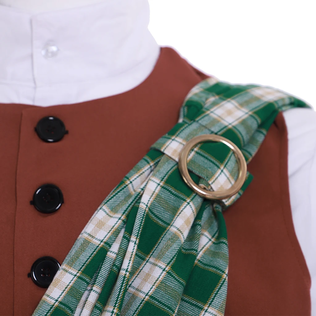 أوتلاندر جيمي فريزر أزياء تنكرية للرجال بدلة زفاف منقوشة اسكتلندا زي الحرب الأهلية في القرون الوسطى زي الهالوين