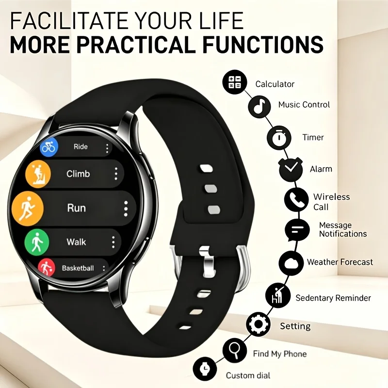 2026 New Smartwatch,Unisex Smartwatch Featuring Wireless Calling/Message Alerts/Multiple Sports Modes, Multi-Function Phone Answering,Suitable for Android & IPhone,Perfect Gift for Friends