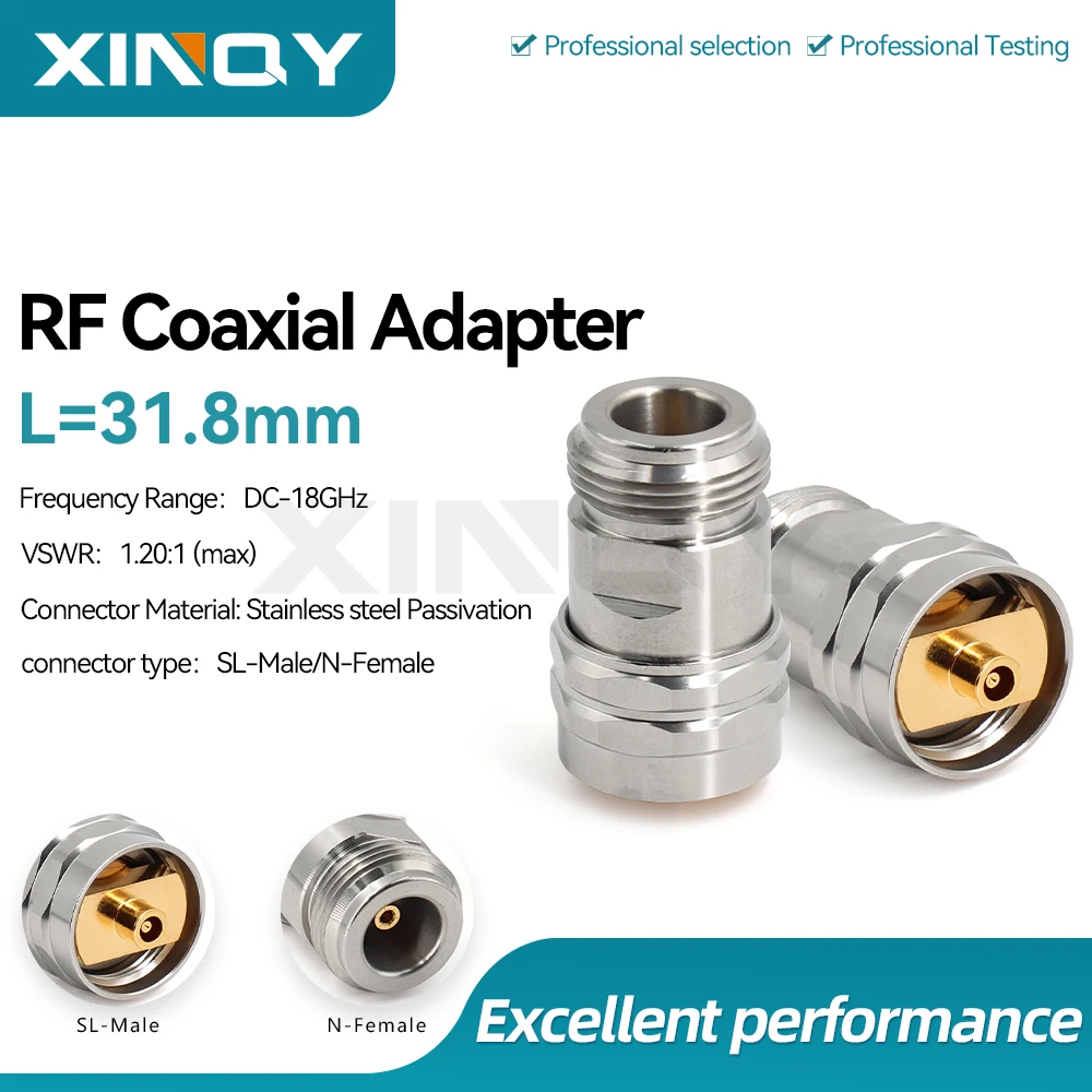 XINQY SL RF coaxial adapter, SL to N type, VNA calibration, Rohde & Schwarz signal generator connector