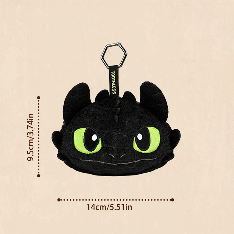 Llavero de Peluche Clásico de 14 cm, Monedero con Diseño de Toothless, Colgante de Muñeco de Anime Original, Bonito Regalo de Navidad o Cumpleaños para Niños