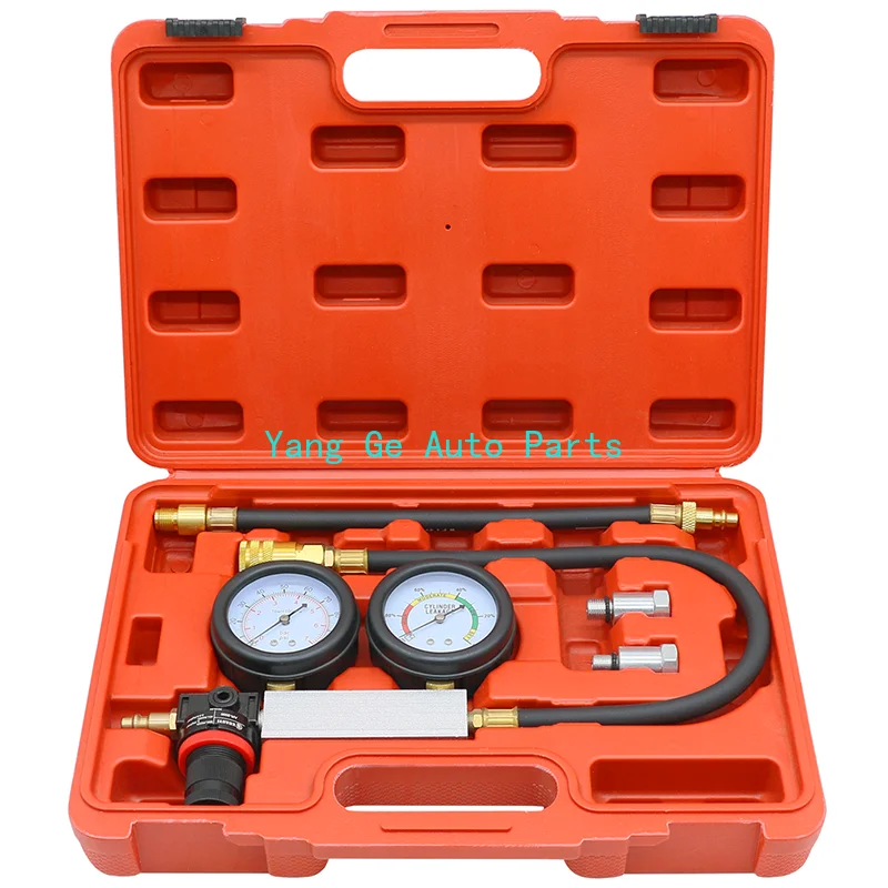 TU-21 Cylinder Leak Tester Compression Leakage Detector Set Double Gauge Petrol Engine Leakdown Detection Test Automotive Tools