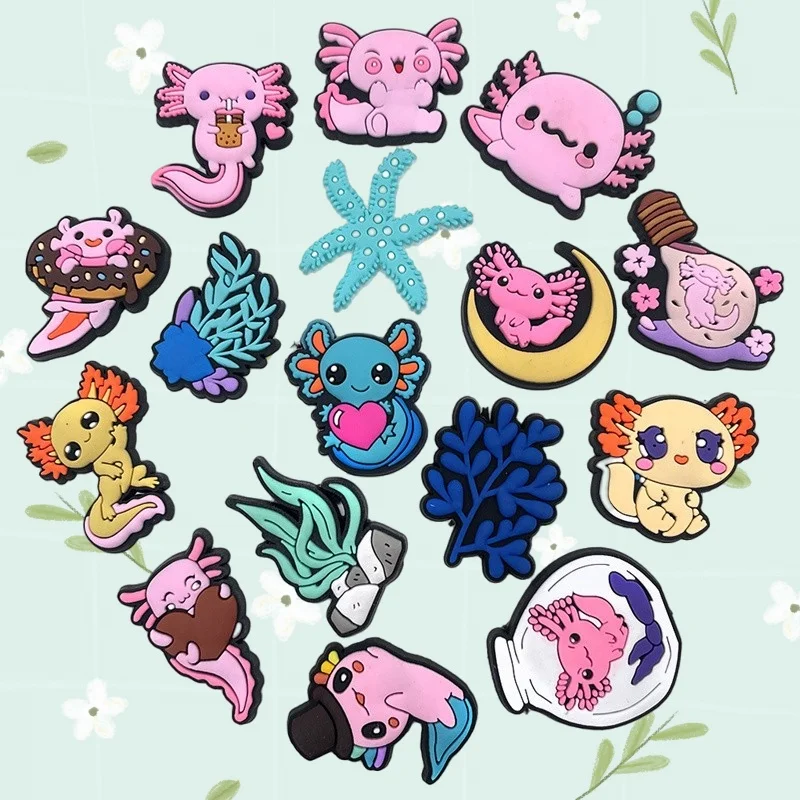 

Axolotl Shoe Charms for Girls & Women Cartoon Clog Sandal Decorations Party Favors Birthday Shoe Accessories