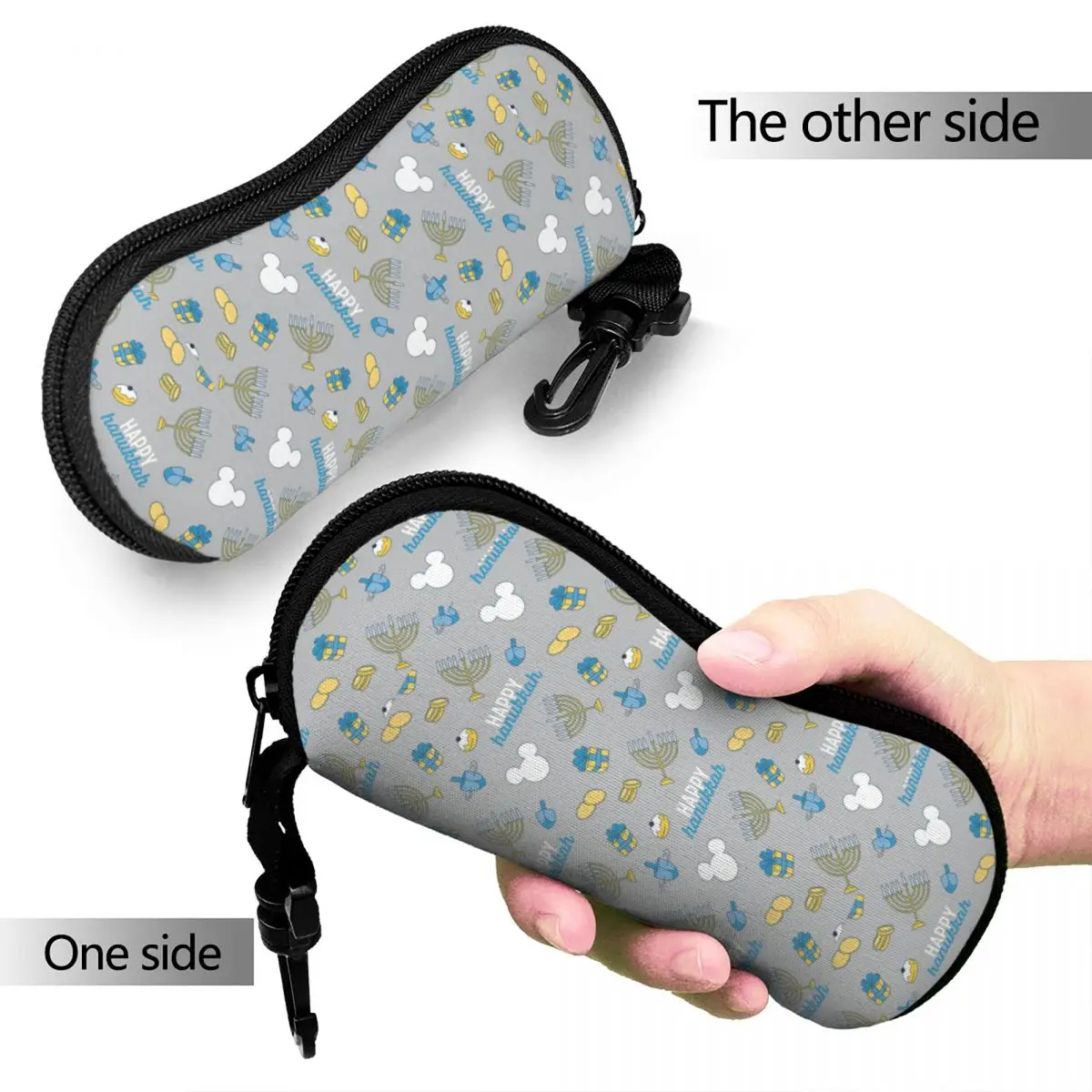 Mickey Mouse Happy Hanukkah Glasses Case New Accessories Eyewear Protector Small Eye Contacts Case