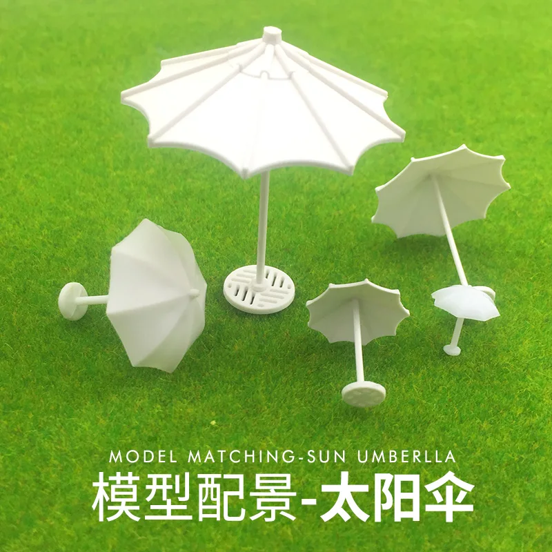 5pcs Outdoor Garden Umbrella 1/50 1/75 1/100 1/150 1/200 scale Miniature Beach Parasol Railway Accessories for Diorama Scenery