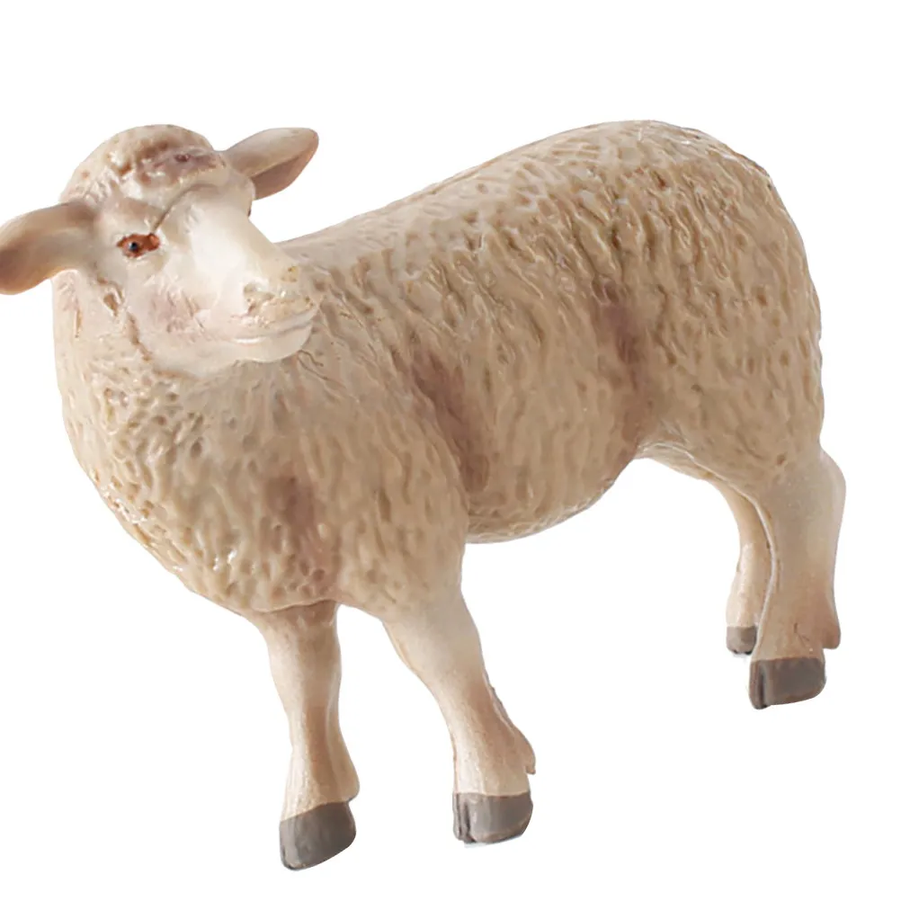 

1Pcs Simulated Sheep Ornament Realistic Creative Animal Design Eco-Friendly Durable Decor for Room Photo Prop Gift