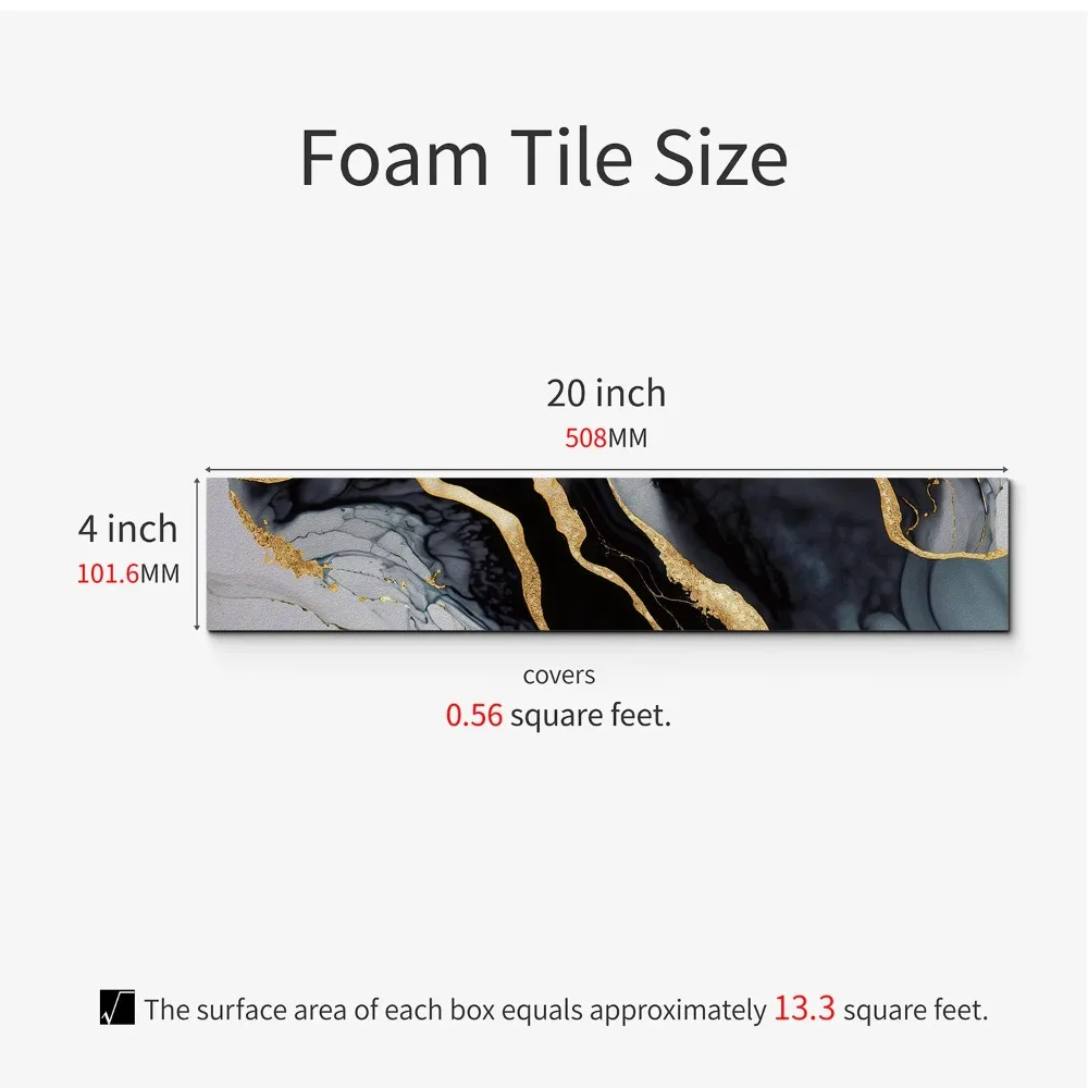 50.8x10.16cm 24pcs Thick Crystal Foam Tile Stickers Waterproof Self-Adhesive for Kitchen Backsplash Bathroom DIY Art Decor