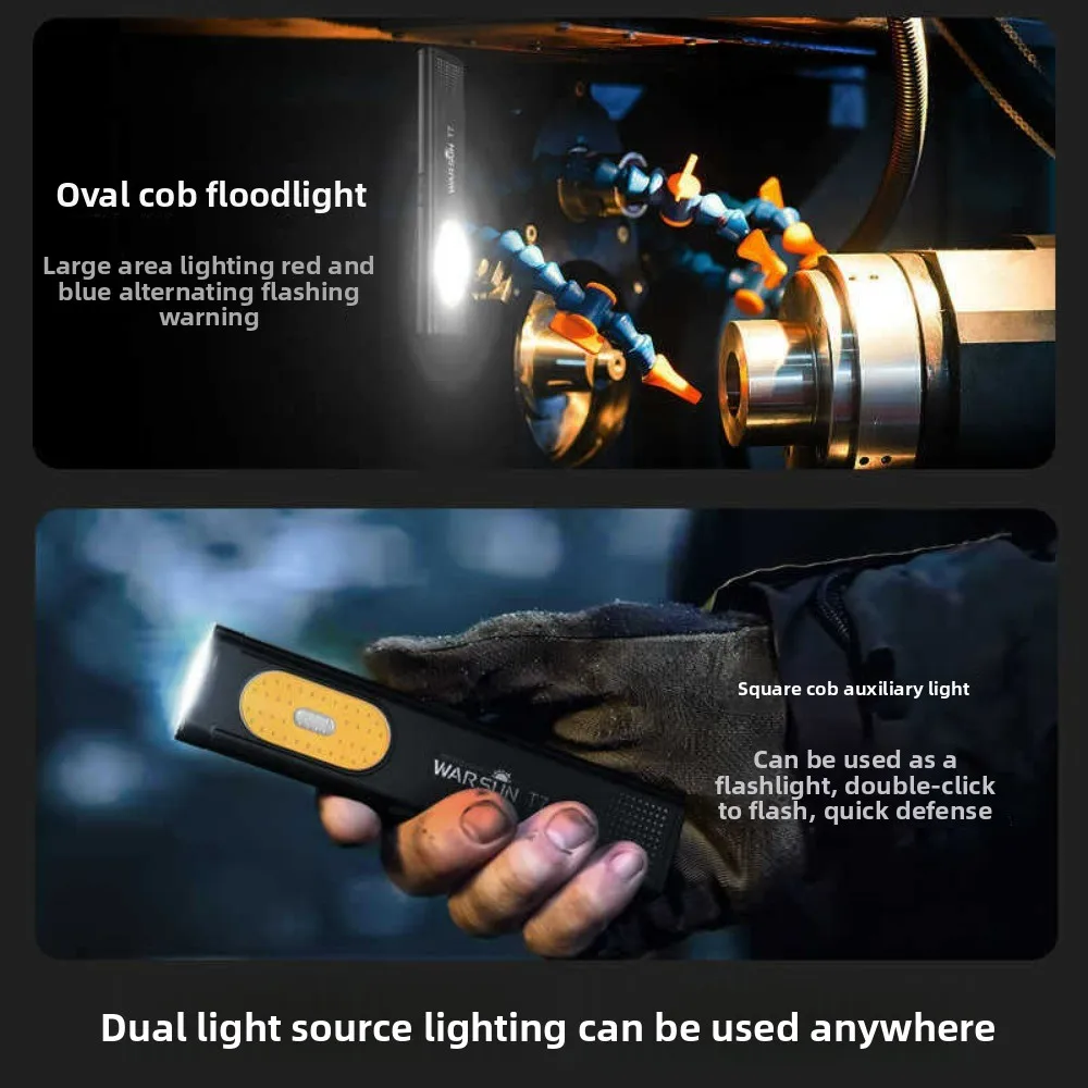 مصباح يدوي مغناطيسي للعمل COB - مصباح بمشبك قلم LED محمول رفيع للغاية وإضاءة خارجية صغيرة لإصلاح السيارات #4