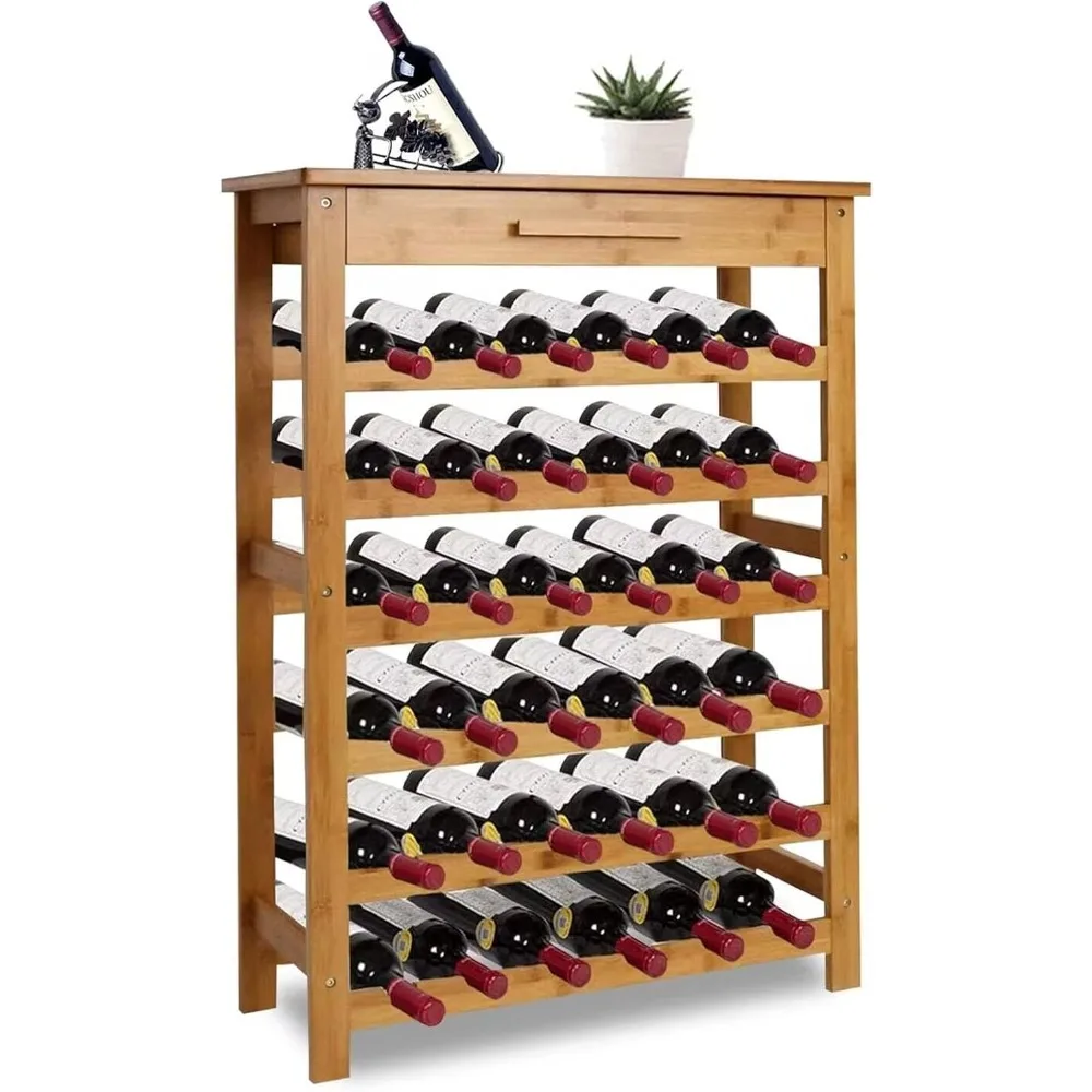 Bamboo Wine Rack Modular Wine Storage Holder Display Shelves for Storing Bottles at Home 36 Bottle Wine Rack Free Stand