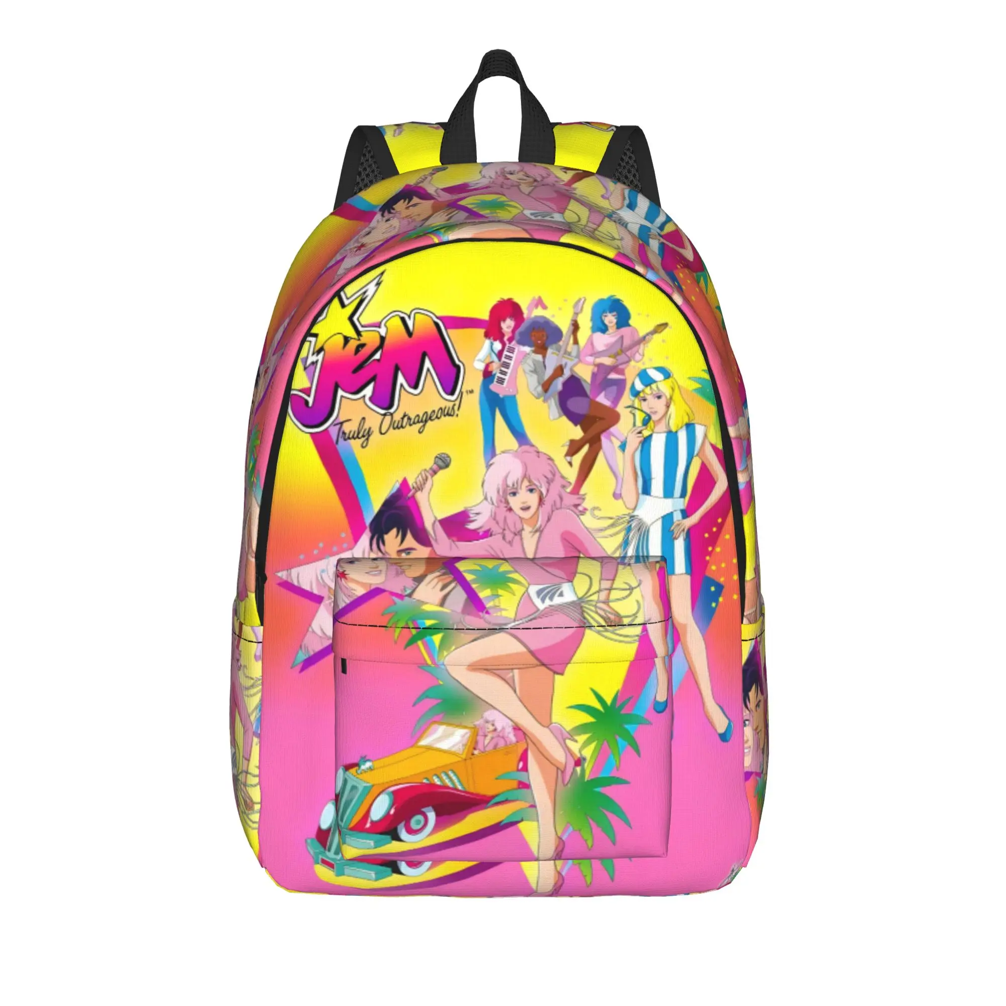 Jem And The Holograms Backpack for Men Women Casual Student Business Daypack  College Canvas Bags with Pocket