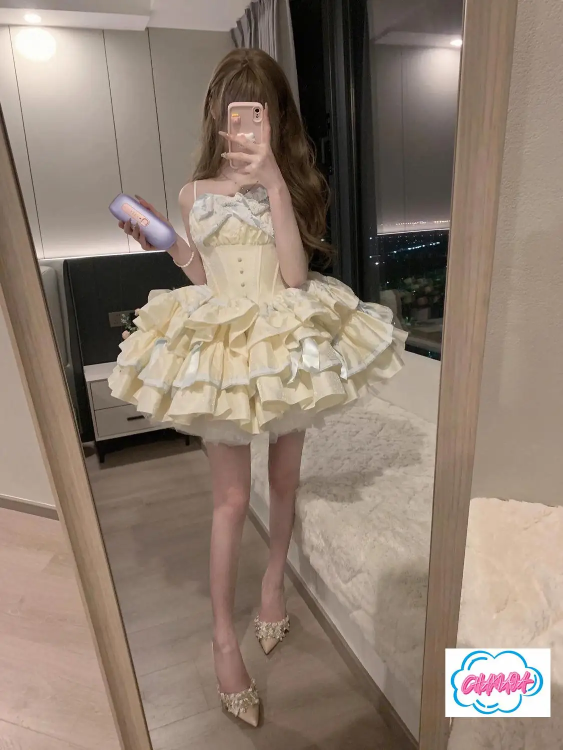 

Милое платье без бретелек в японском стиле с многослойным рюшами по подолу Элегантное и изысканное темпераментное женское мини-платье Лолиты